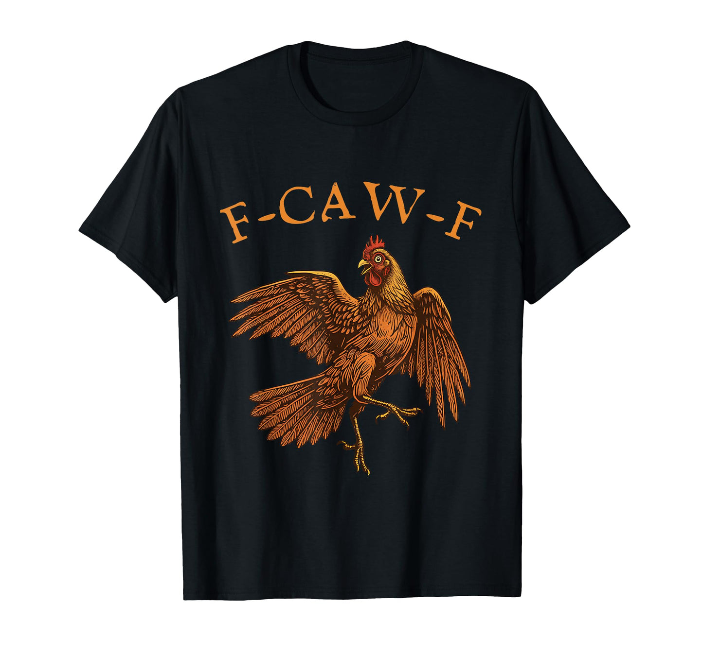 F-CAW-F Proud Chicken Thanksgiving Orange Vintage Tee Women T-Shirt