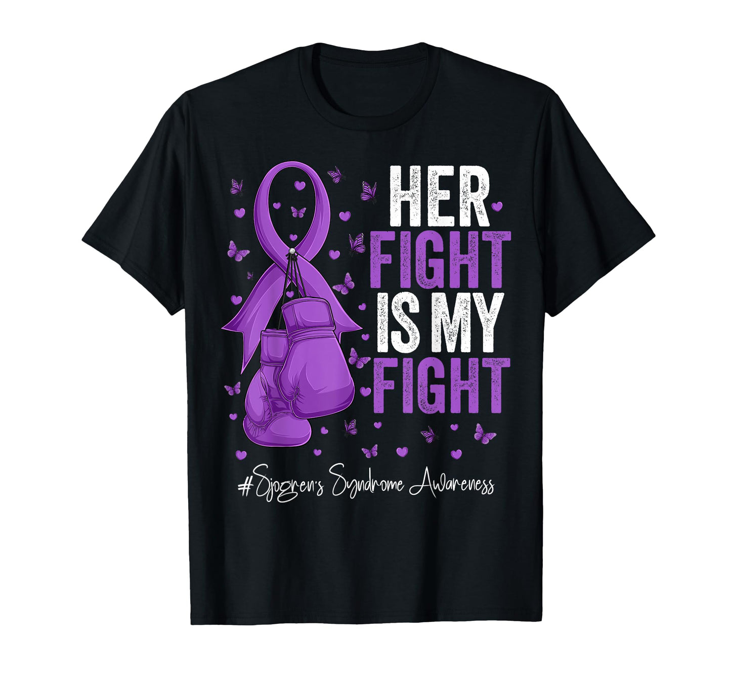 Purple Ribbon Survivor Fighter Sjogren's Syndrome Awareness T-Shirt