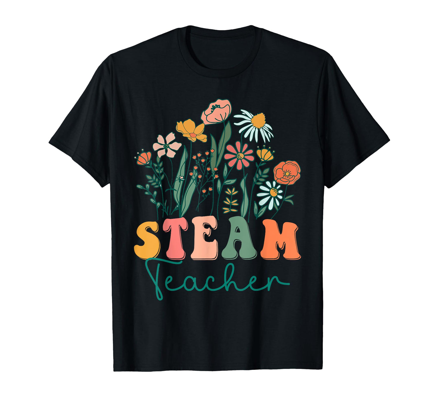 Groovy Wildflower Steam Teacher Tees T-Shirt for Men Women