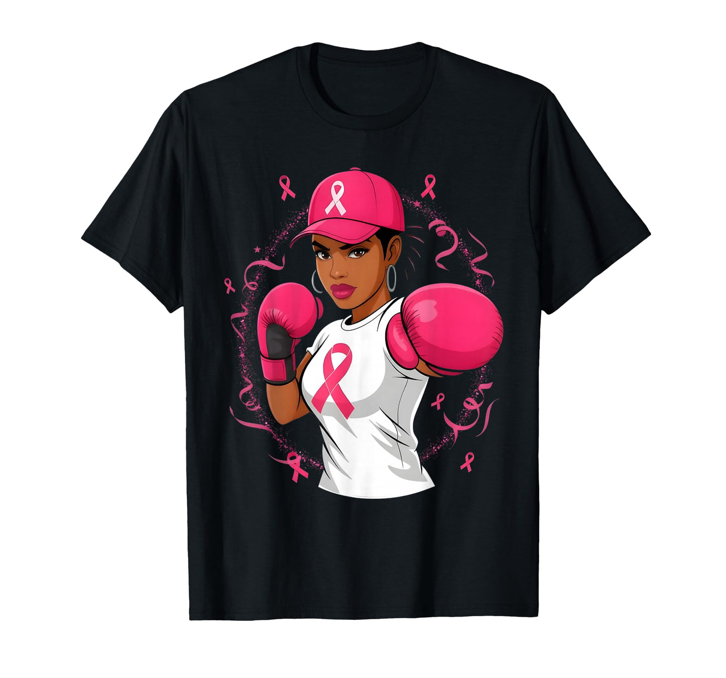 in October We Wear Pink Empower Black Women Breast Cancer T-Shirt