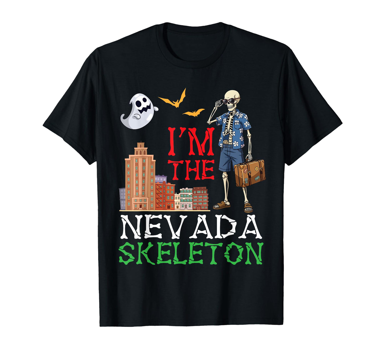 I'm The Nevada Skeleton Cowboy Halloween Day Desert Ghost T-Shirt