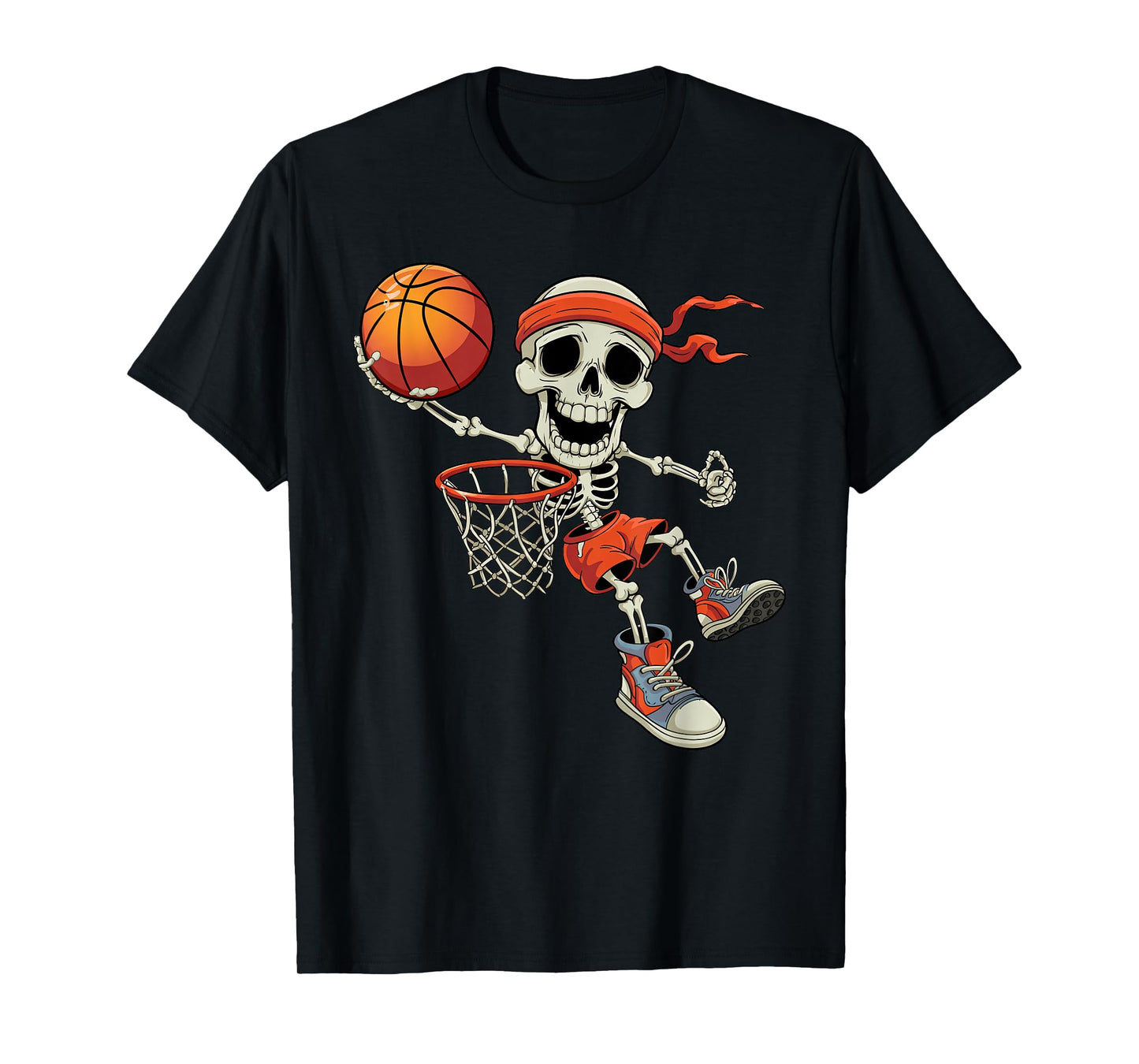 Skeleton Basketball Player Funny Halloween Costume Kids Boys T-Shirt