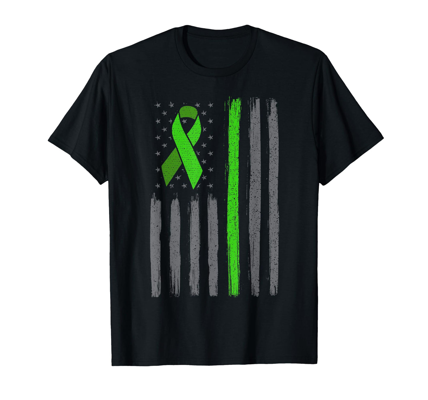 Lime green ribbon flag non hodgkin lymphoma cancer awareness T-Shirt