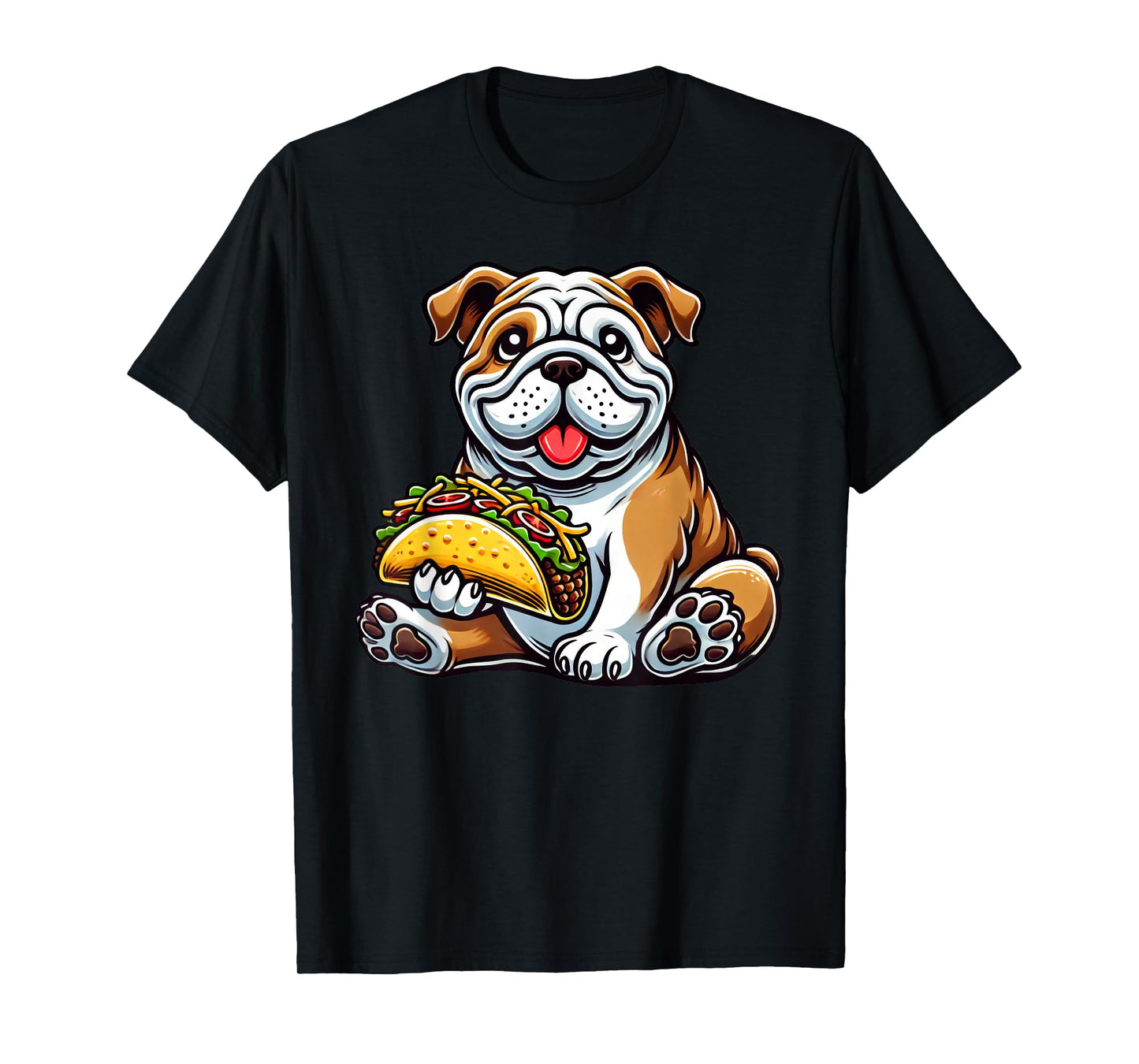English Bulldog Dog Eating Taco T-Shirt