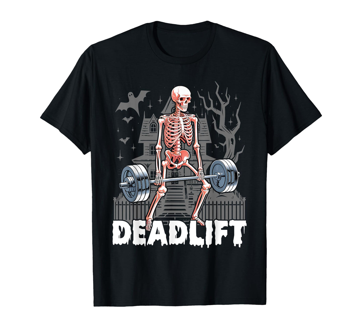 Deadlift Skeleton Gym Lifting Weights Training - Halloween T-Shirt