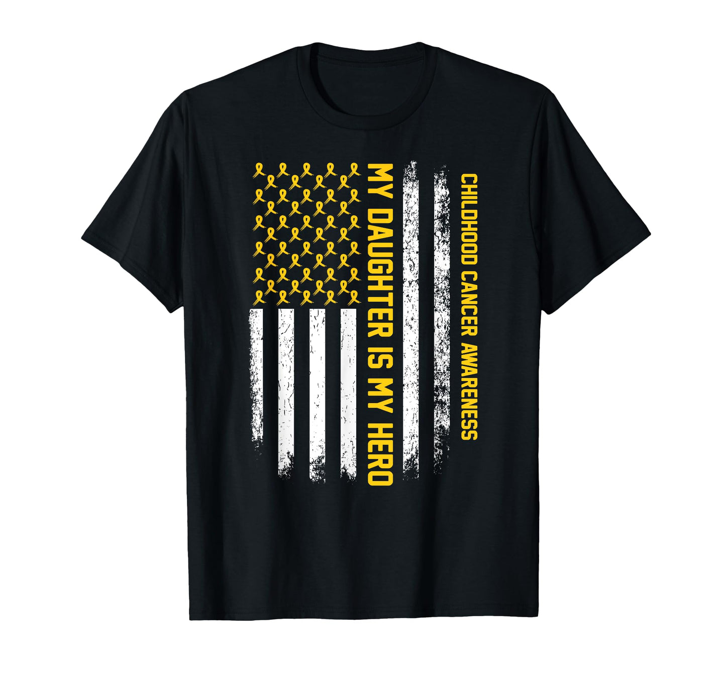 My Daughter is My Hero Childhood Cancer Awareness Ribbon T-Shirt
