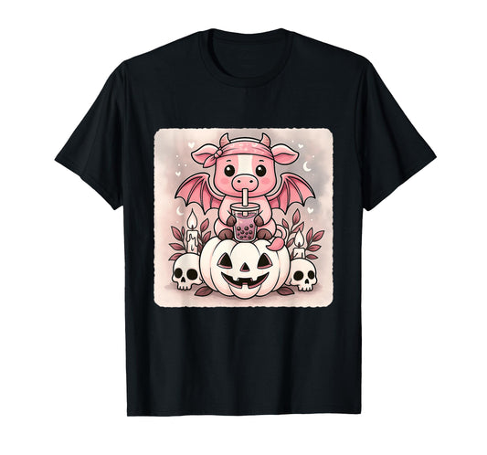 Cow Bat Kawaii Pastel Goth Creepy Cute Skeleton T-Shirt