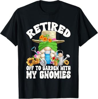 Cute Retirement Gardening Grandma Gnome For Women Garden Mom T-Shirt