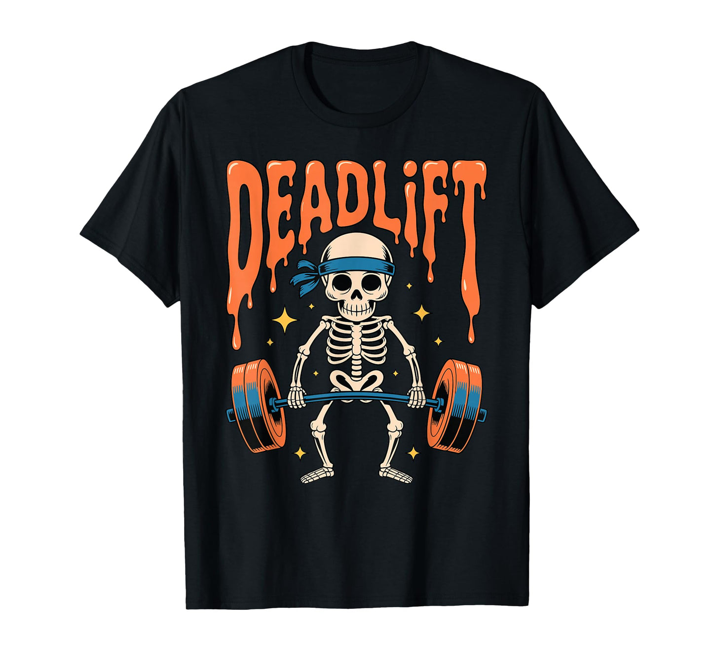 Funny Skeleton Deadlift Halloween Gym Workout Design T-Shirt