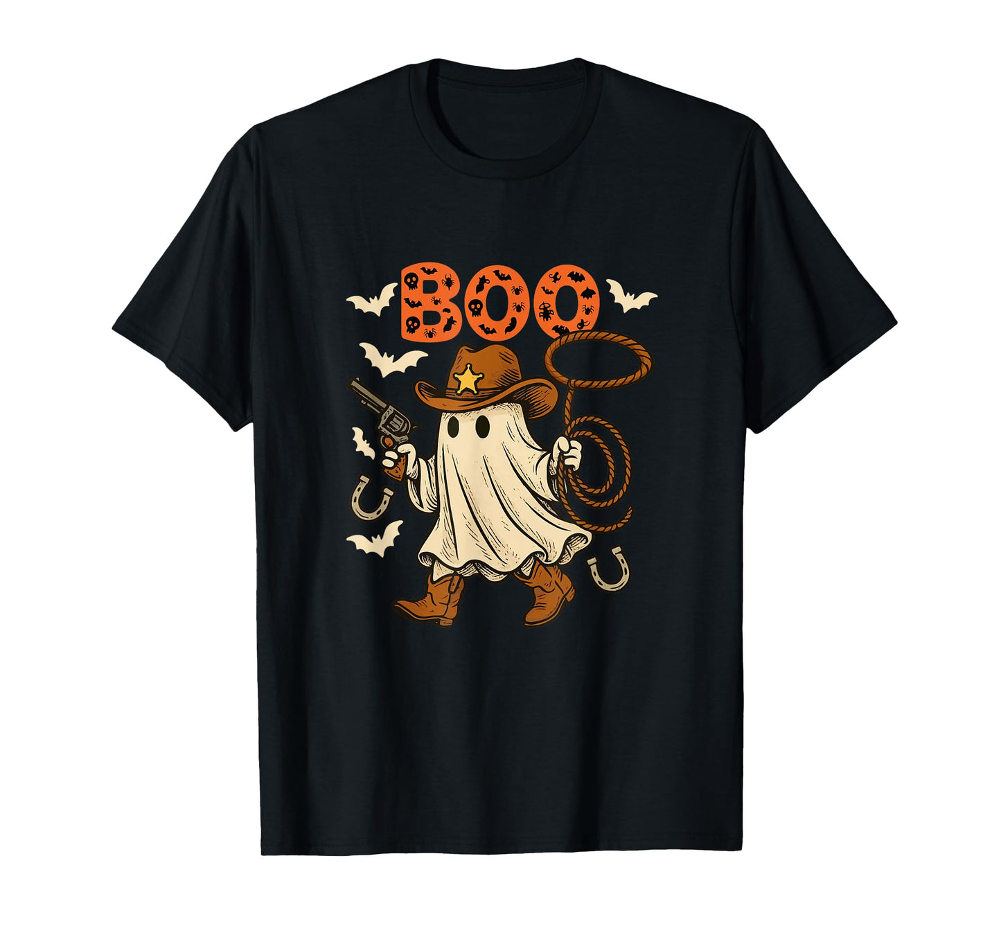 Boo Halloween Boo Ghost Costume Western Lover Family T-Shirt