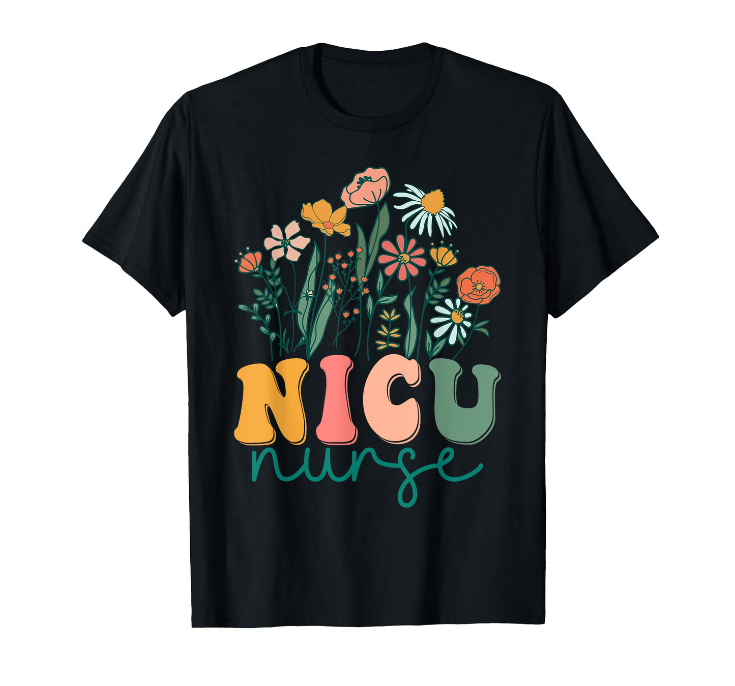 Groovy Wildflower Nicu Nurse Tees T-Shirt