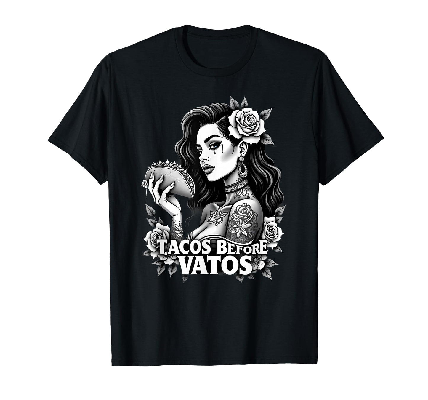 Sarcastic Spanish Mexican Tacos Before Vatos T-Shirt