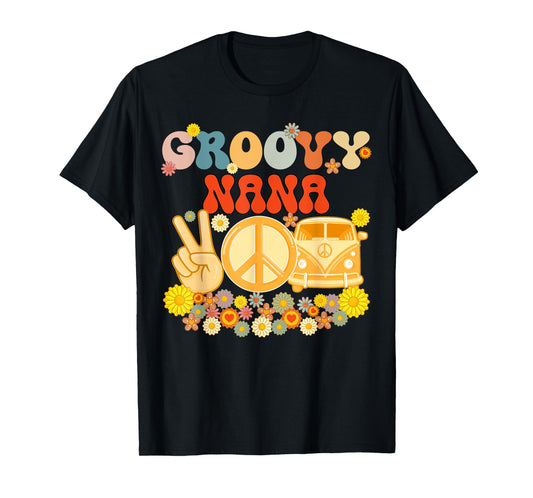 Groovy Nana Retro Matching Family Baby Shower Mother's Day T-Shirt
