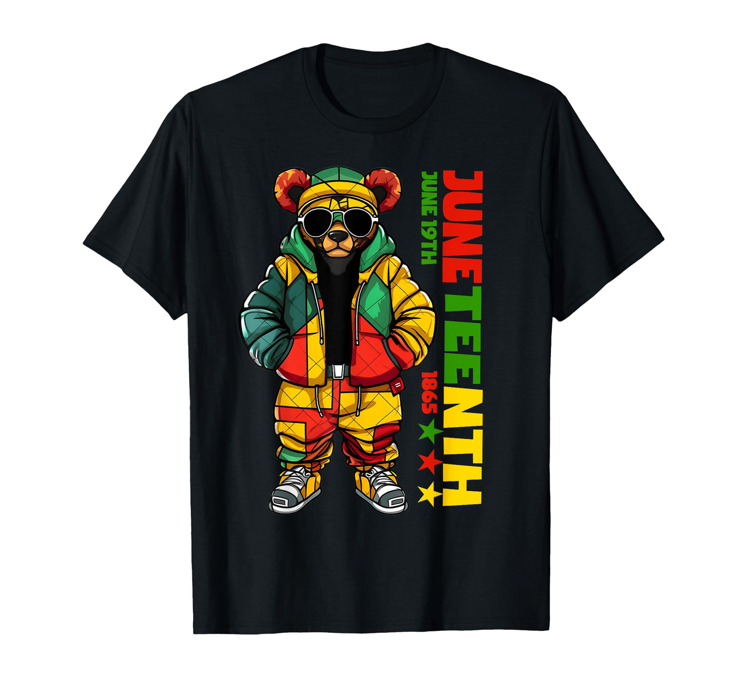 Juneteenth Black King Hip Hop Teddy Bear African American T-Shirt