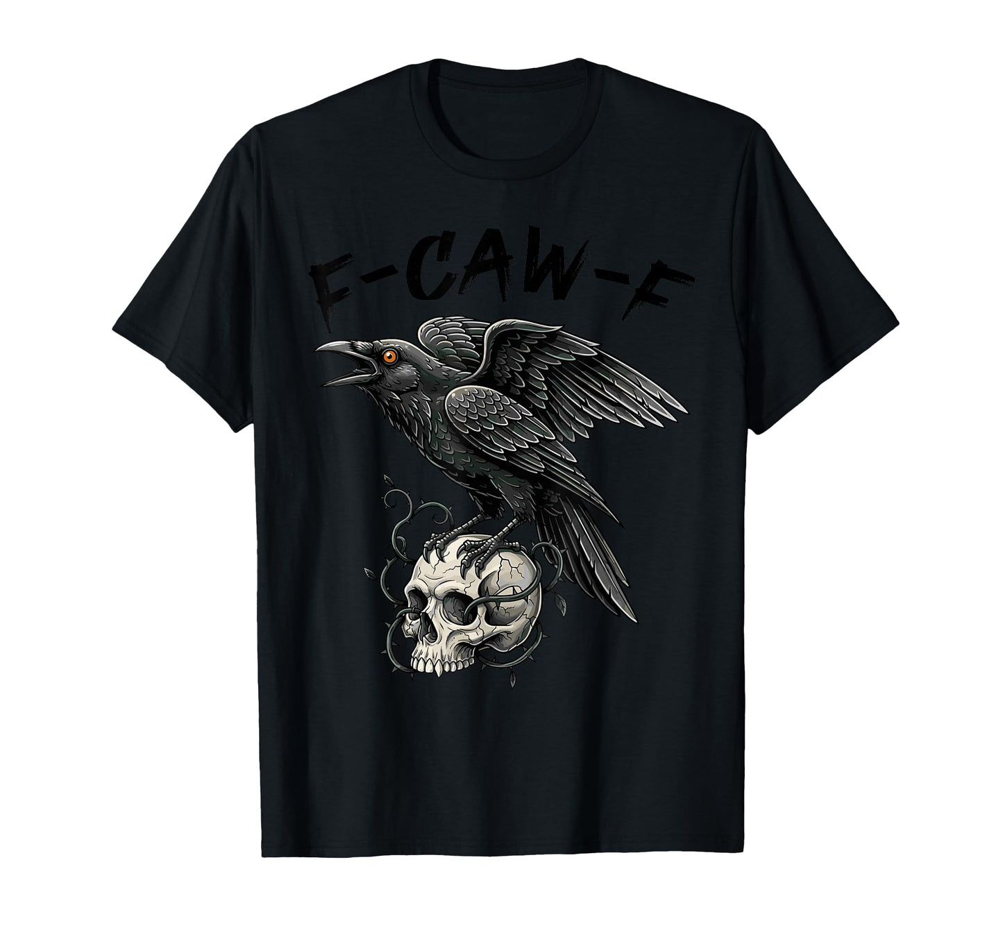 Black Crow, F-Caw-F Funny Black Bird Moon Gothic T-Shirt
