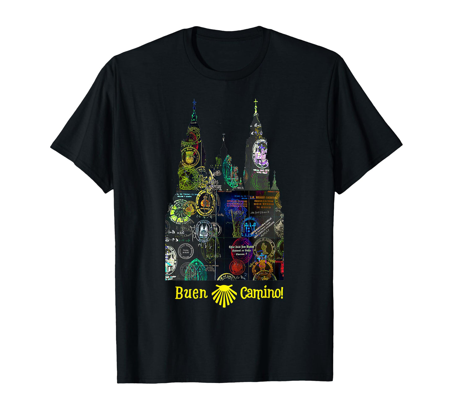 Buen Camino de Santiago Pilgrim Way of St. James Hikers Art T-Shirt