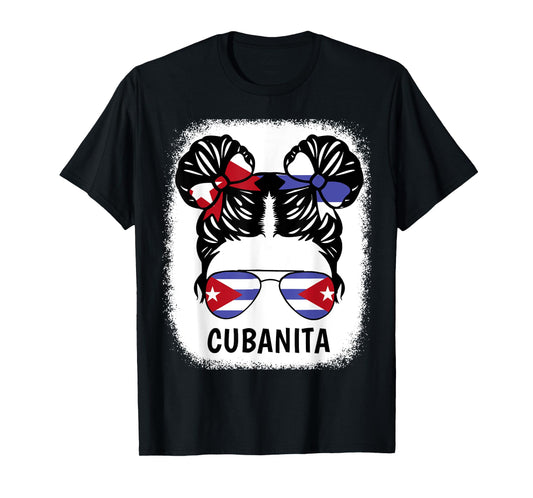 Cubanita Cuban Girl Cuba Flag Kids Women Hispanic Heritage T-Shirt