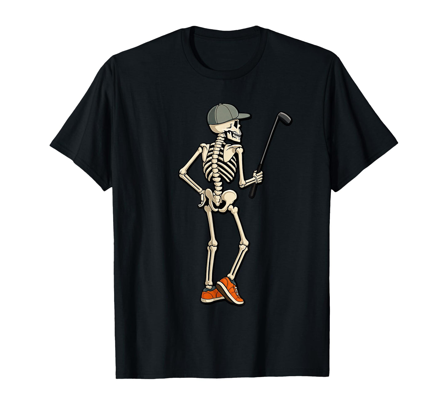 Skeleton Golf Halloween Golf Player Catcher Mens Boys Kids T-Shirt