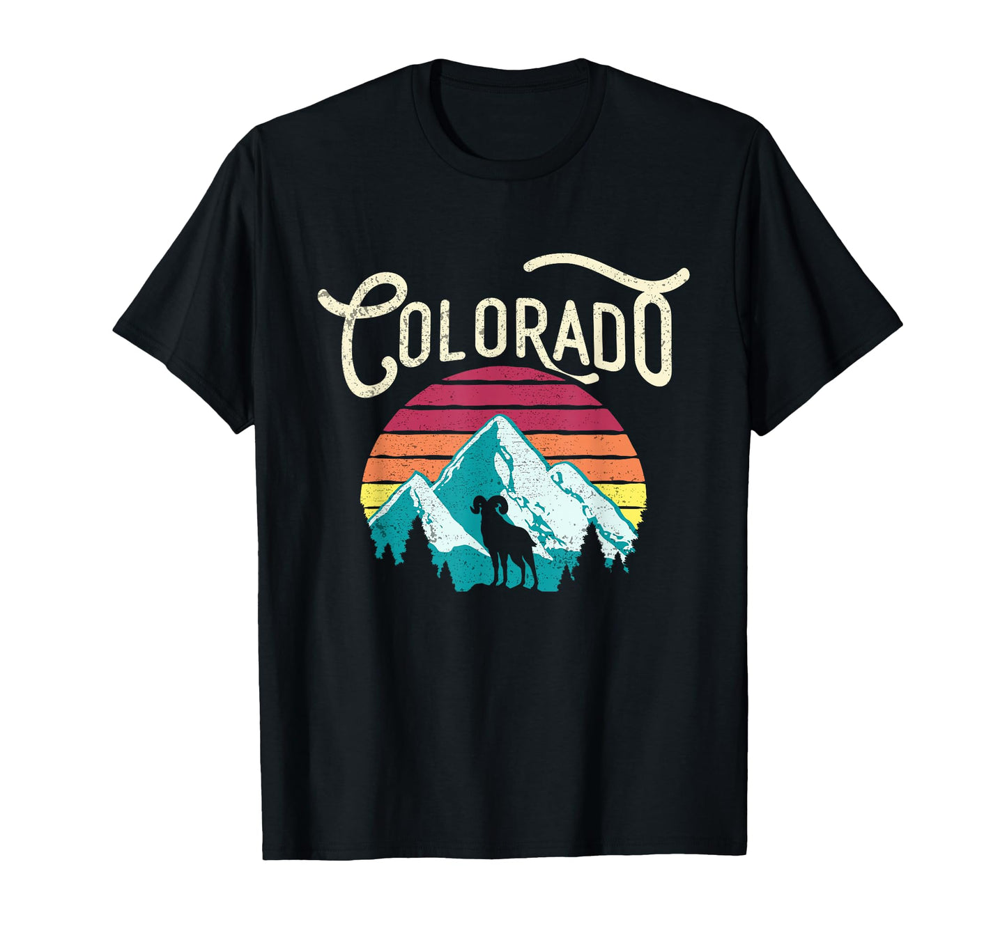 Retro Colorado CO Mountains Wildlife Bighorn Sheep T-Shirt T-Shirt