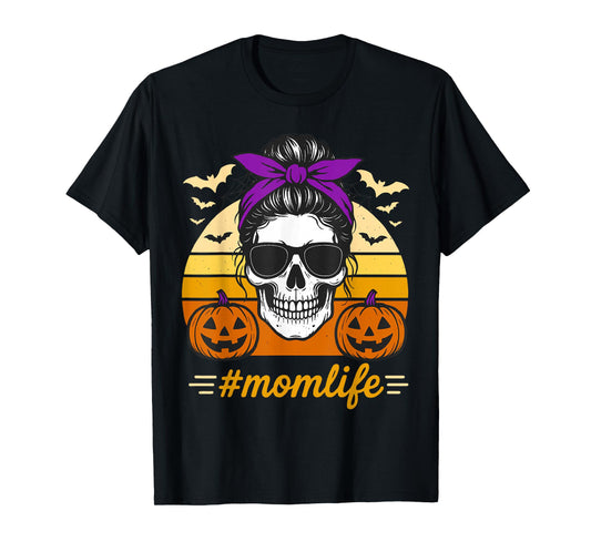 Dead Inside Mom Life Funny Skeleton Spooky Halloween T-Shirt