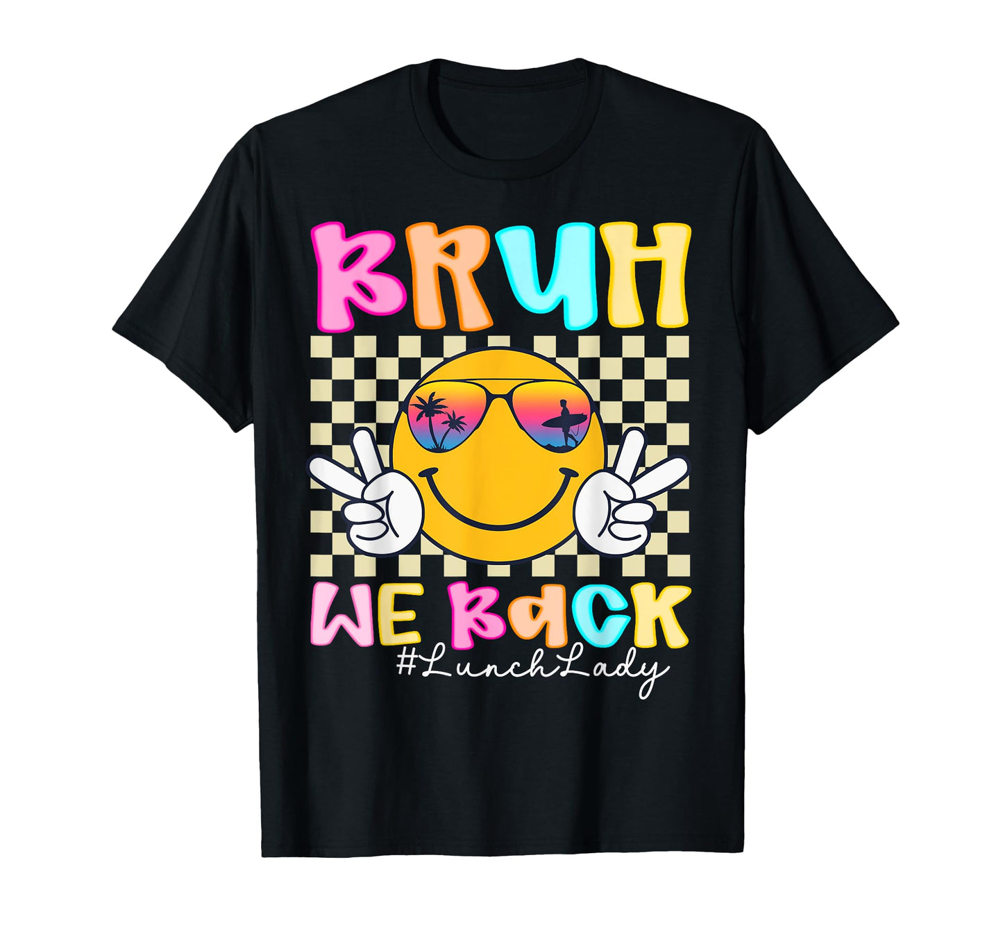 HUGvyn Back To School: Bruh We Back Lunch Lady Teachers Kids T-Shirt