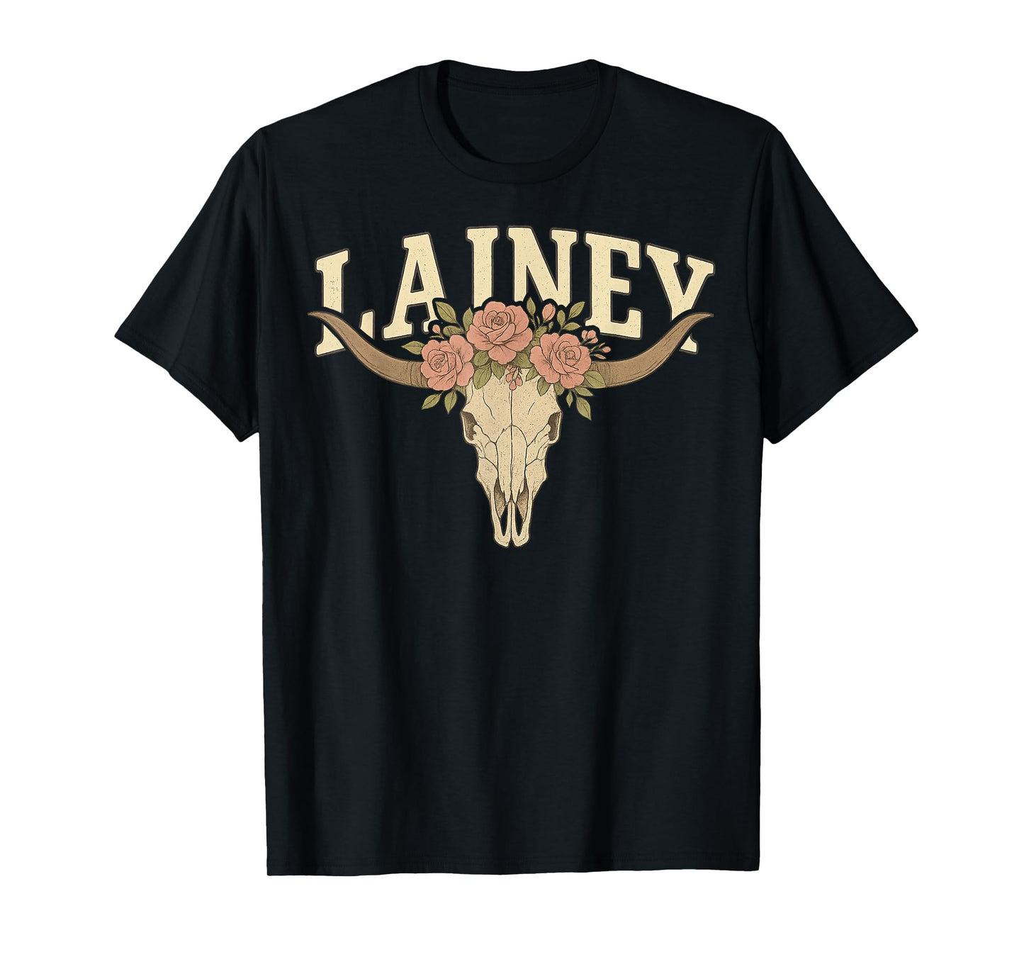 Lainey Name Bull Skull Apparel for Men Women Kid Boy Girl T-Shirt