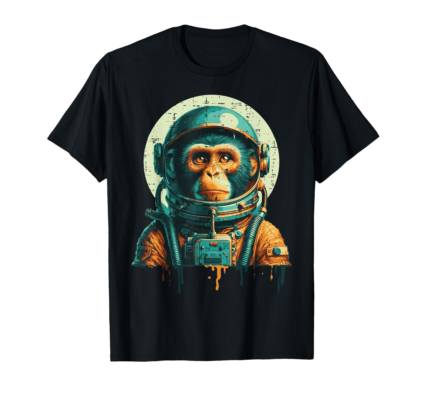 Astronaut Monkey Vintage Space Chimp Spaceman Kids Men Women T-Shirt