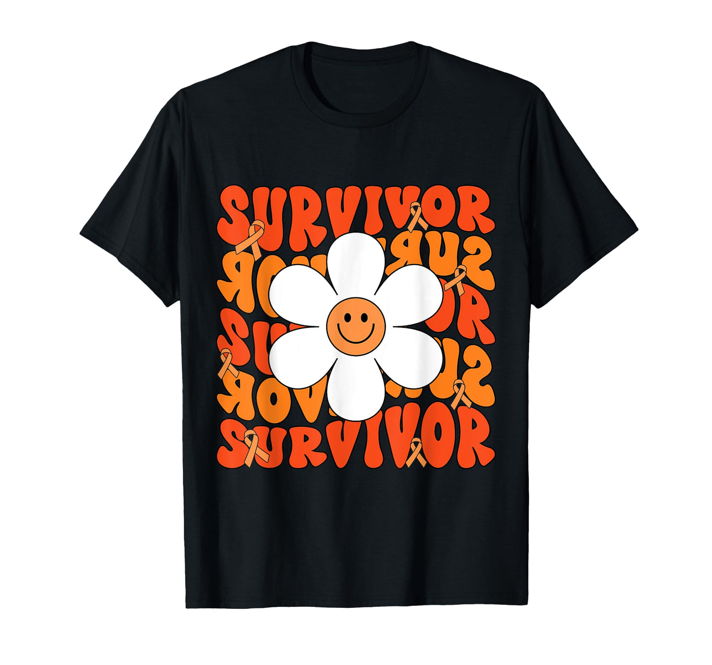 Leukemia Cancer Orange Ribbon Leukemia Cancer Survivor T-Shirt