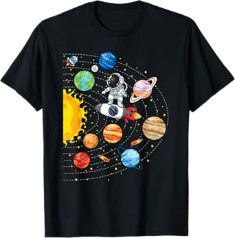 Solar System Planets Science Space Astronaut Universe Galaxy T-Shirt