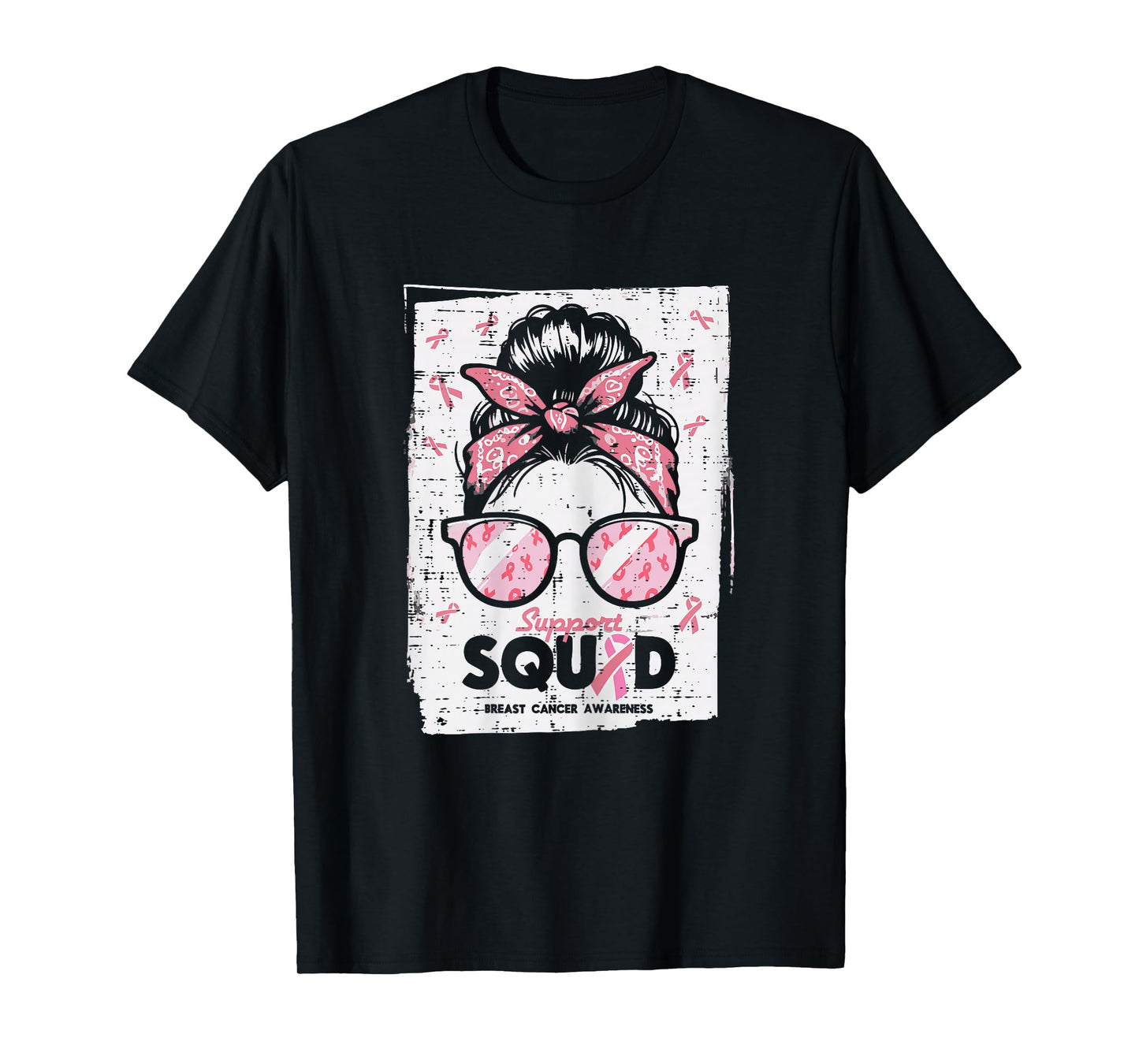 Breast Cancer Bun Support Squad Awareness Girls Kids Women T-Shirt