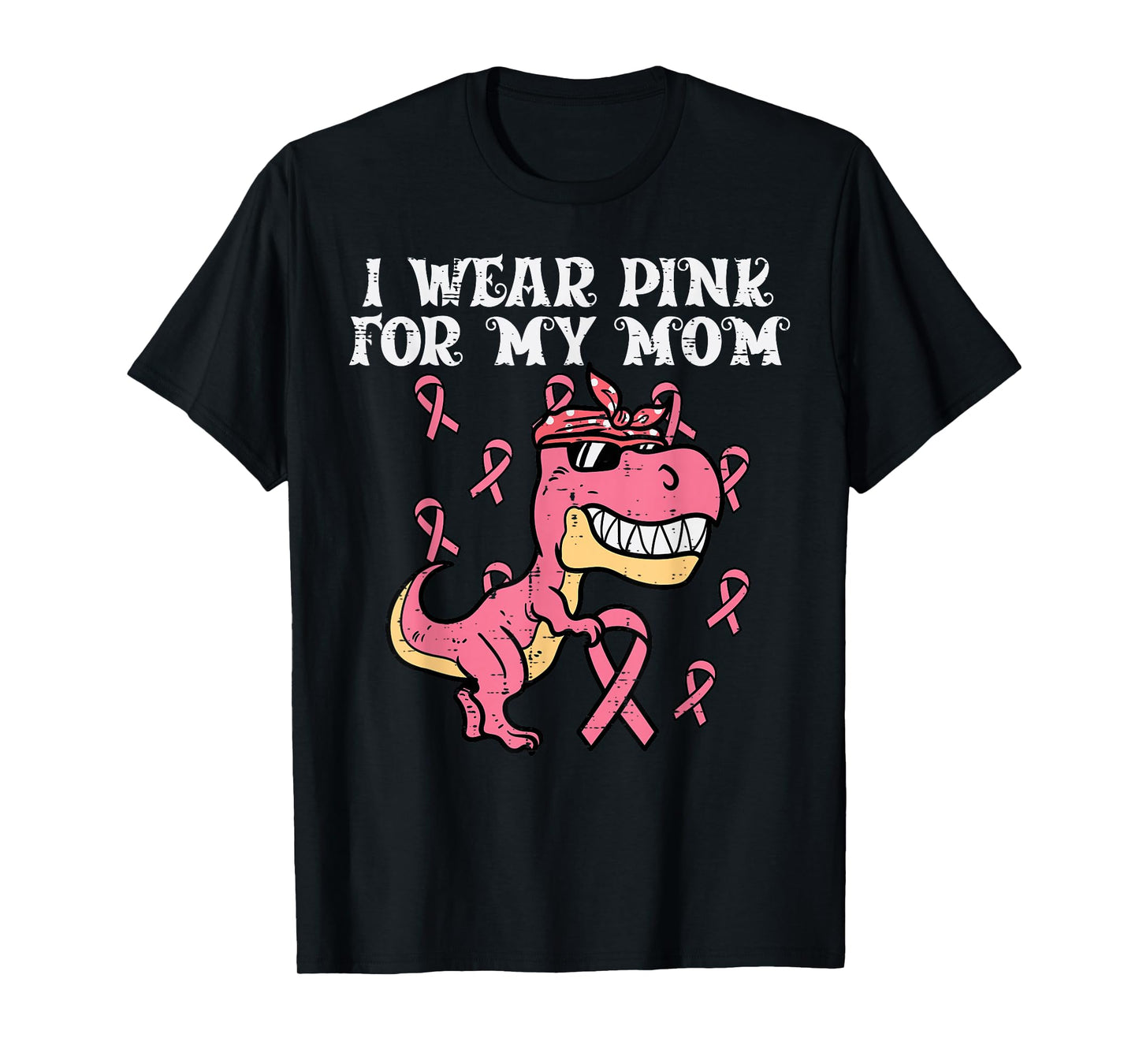 I Wear Pink For My Mom Trex Breast Cancer Awareness Kids Boy T-Shirt