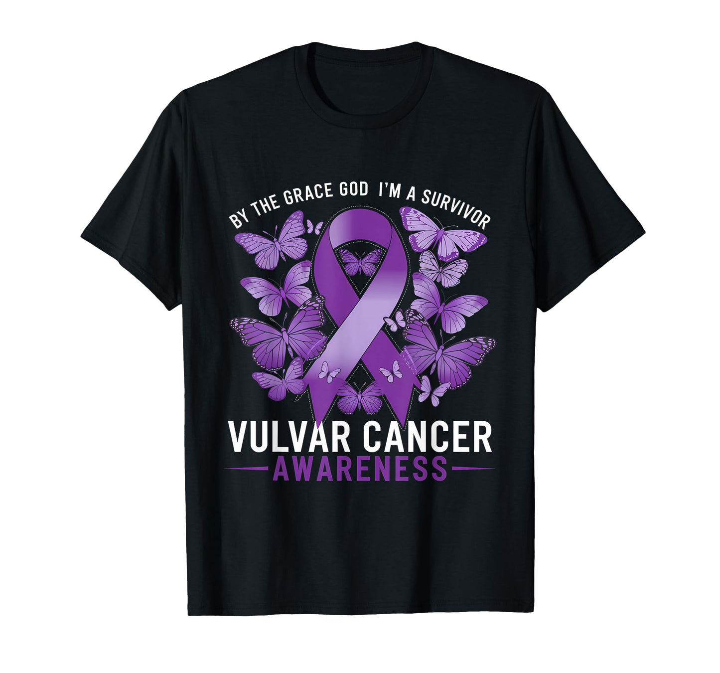 Vulvar Cancer Awareness I'm A Survivor Lavender Ribbon T-Shirt