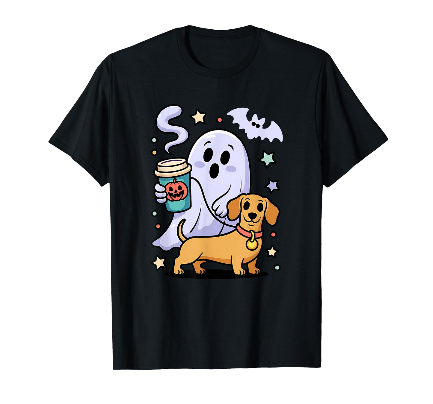 Funny Dachshund Ghost Halloween Spooky Season Weenie Dog T-Shirt