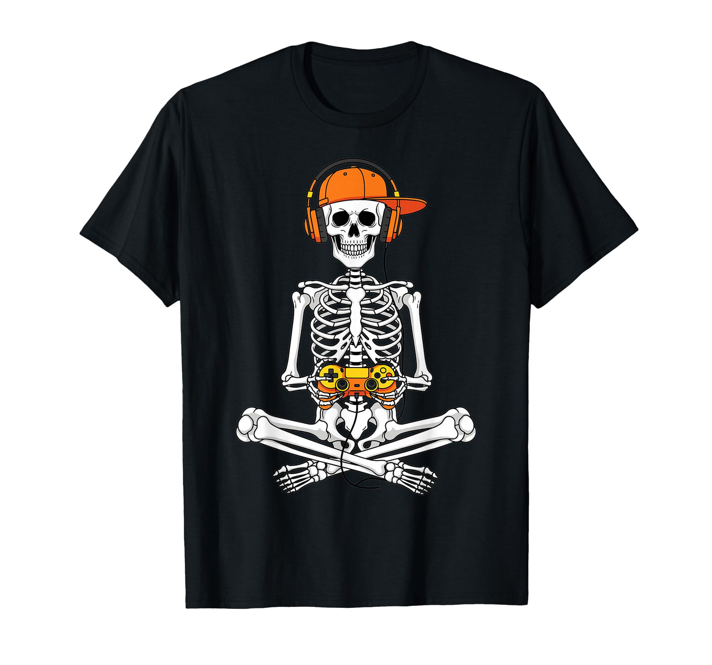 Gamer Skeleton Controller Headset Halloween Spooky Style T-Shirt