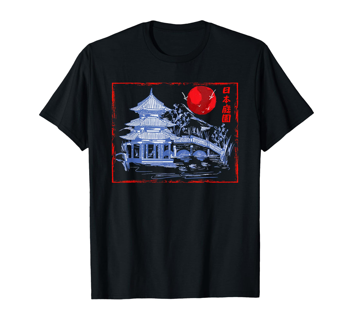 Japanese Garden Line Art Nature Architecture Japan T-Shirt
