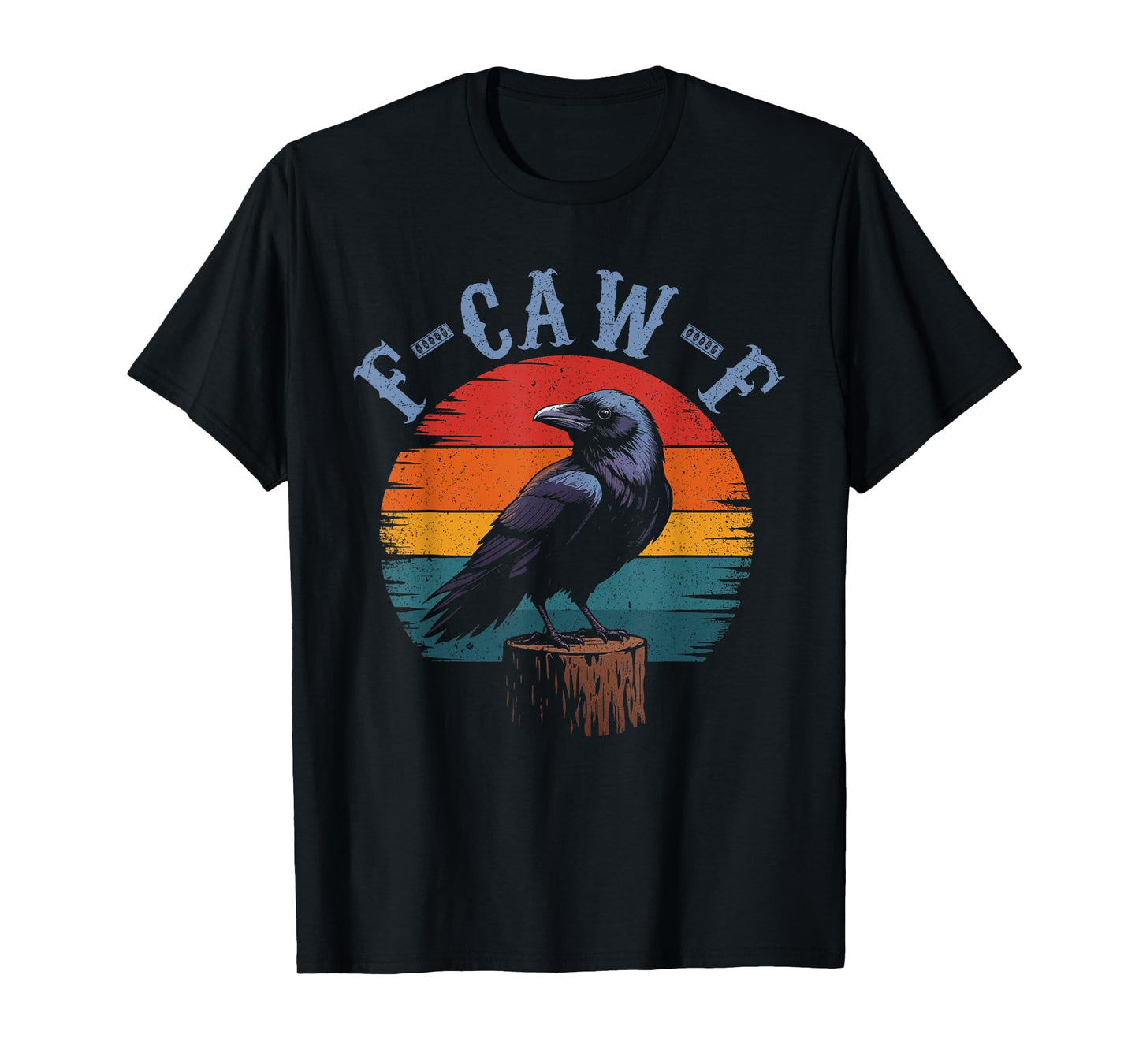 Black Crow F-Caw-F Full Moon Gothic Witchy Adult Humor Men T-Shirt
