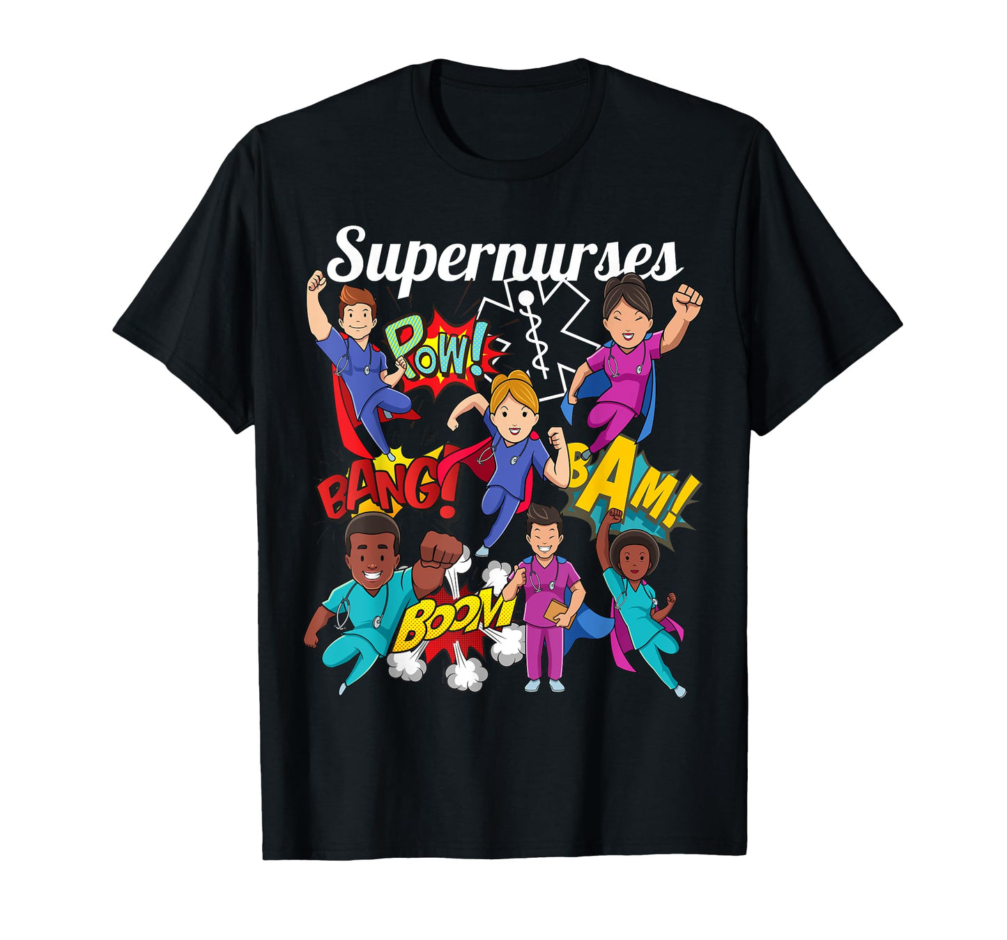 Supernurses Super Hero Comic Superhero Style RN Nursing Gift T-Shirt