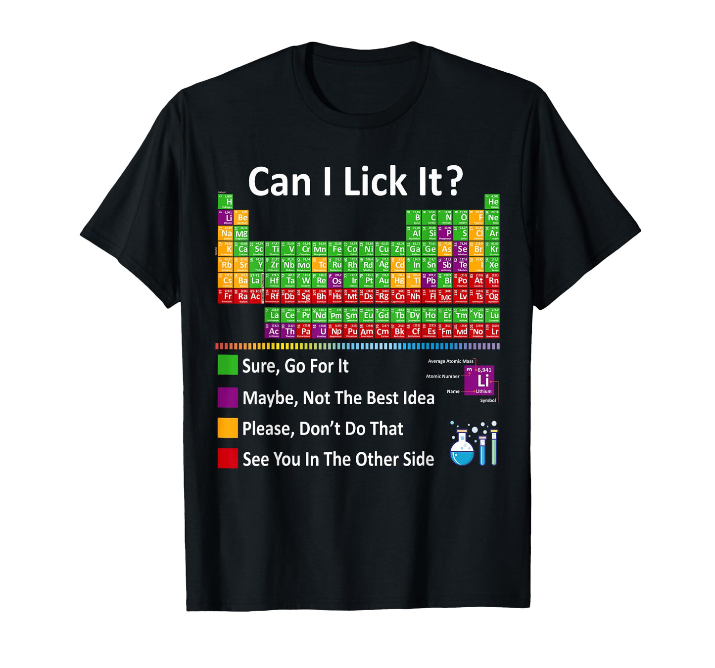 Can I Lick It Periodic Table Chart Science Teacher Cool meme T-Shirt