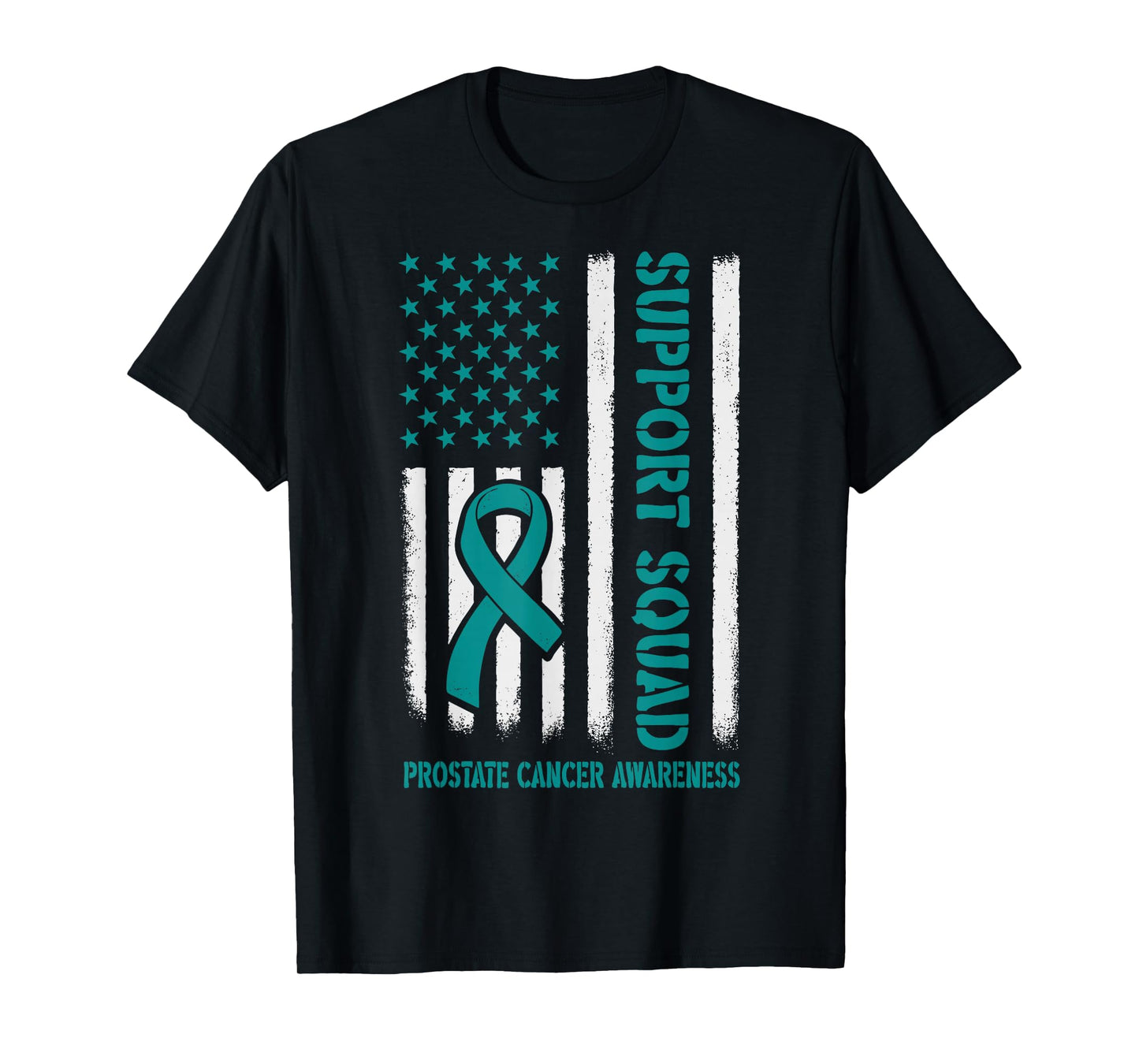 Prostate Cancer Awareness Support Squad Light Blue Ribbon US T-Shirt