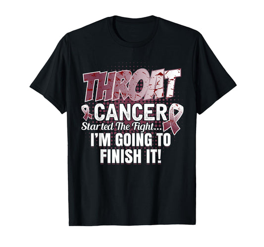 Throat Cancer Awareness T-Shirt I'll finish this fight T-Shirt