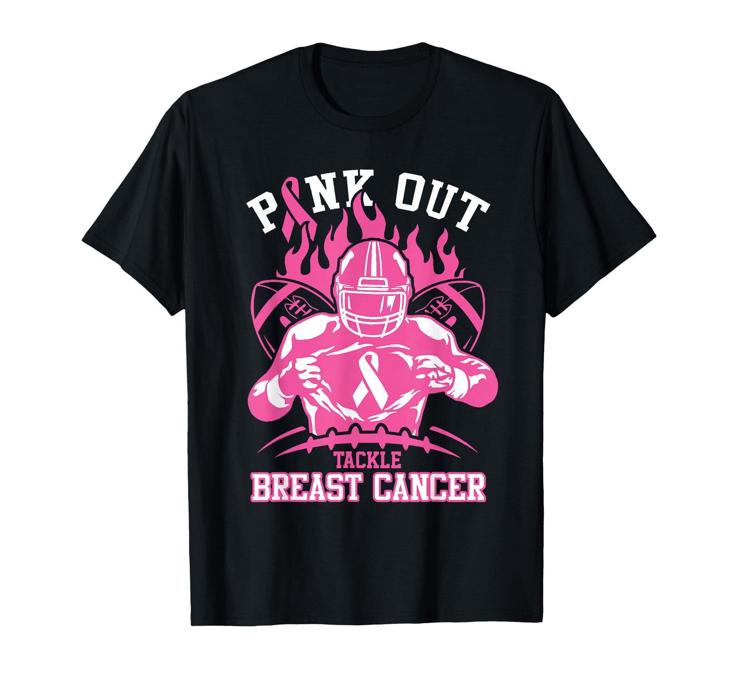 Pink Out Tackle Breast Cancer Awareness American Football T-Shirt