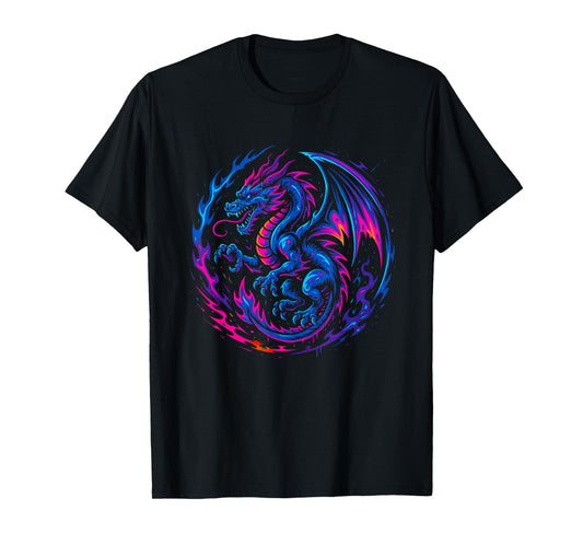 Dragon - Cool Heavy Metal Vaporwave Y2K 90s Retro Aesthetic T-Shirt