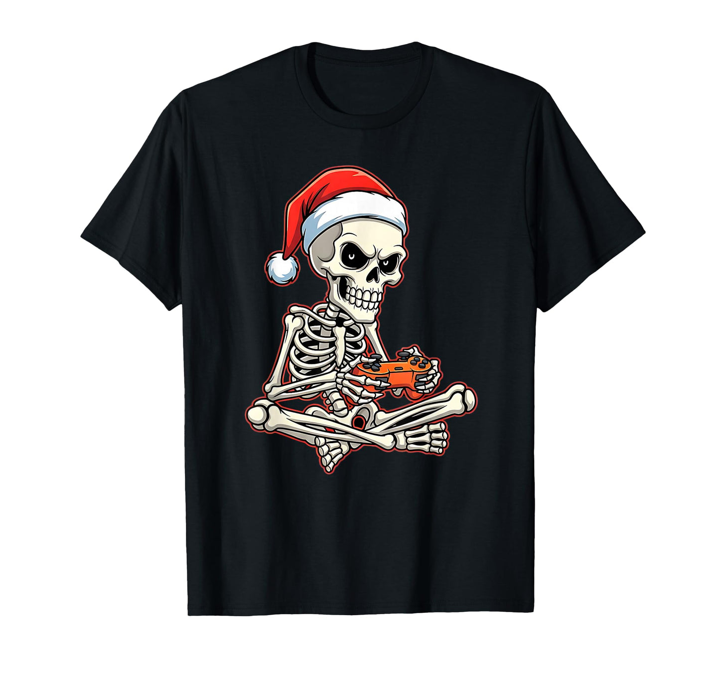 Christmas Skeleton Gamer Video Gaming Funny Skeleton T-Shirt
