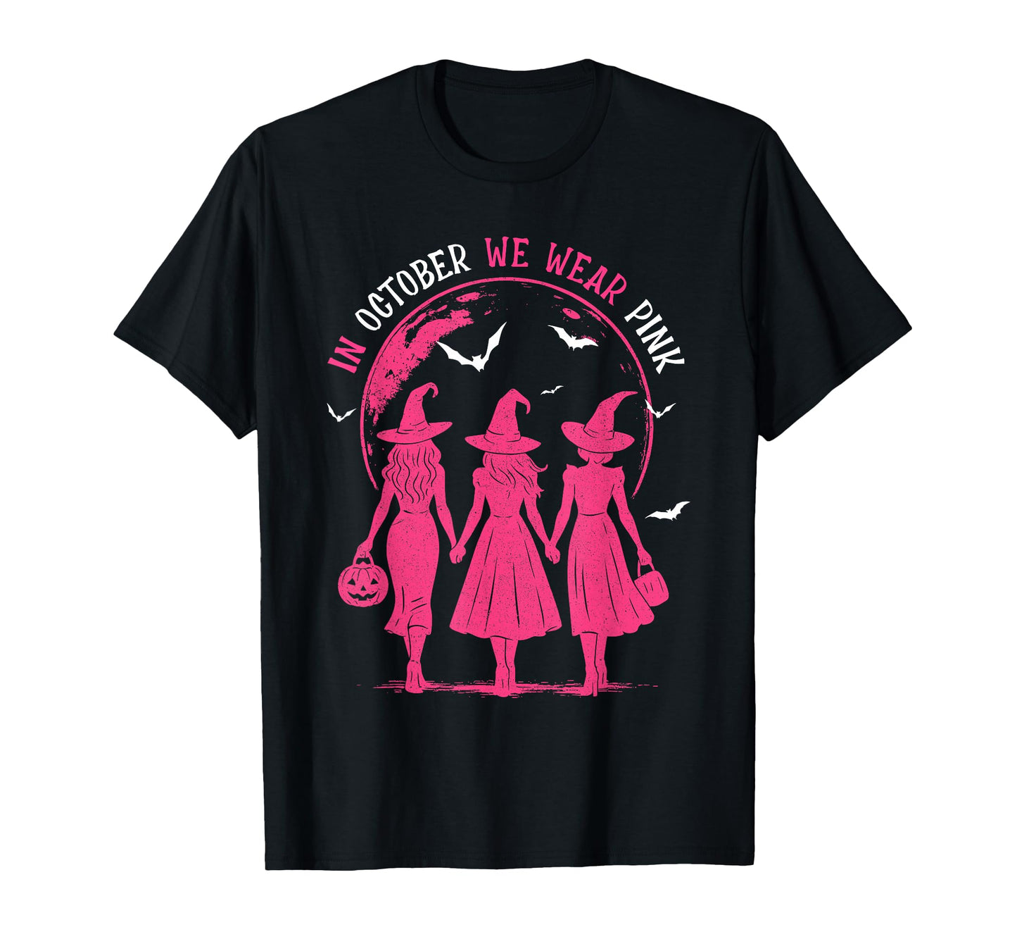 in October We Wear Pink Girls Breast Cancer Awareness Month T-Shirt