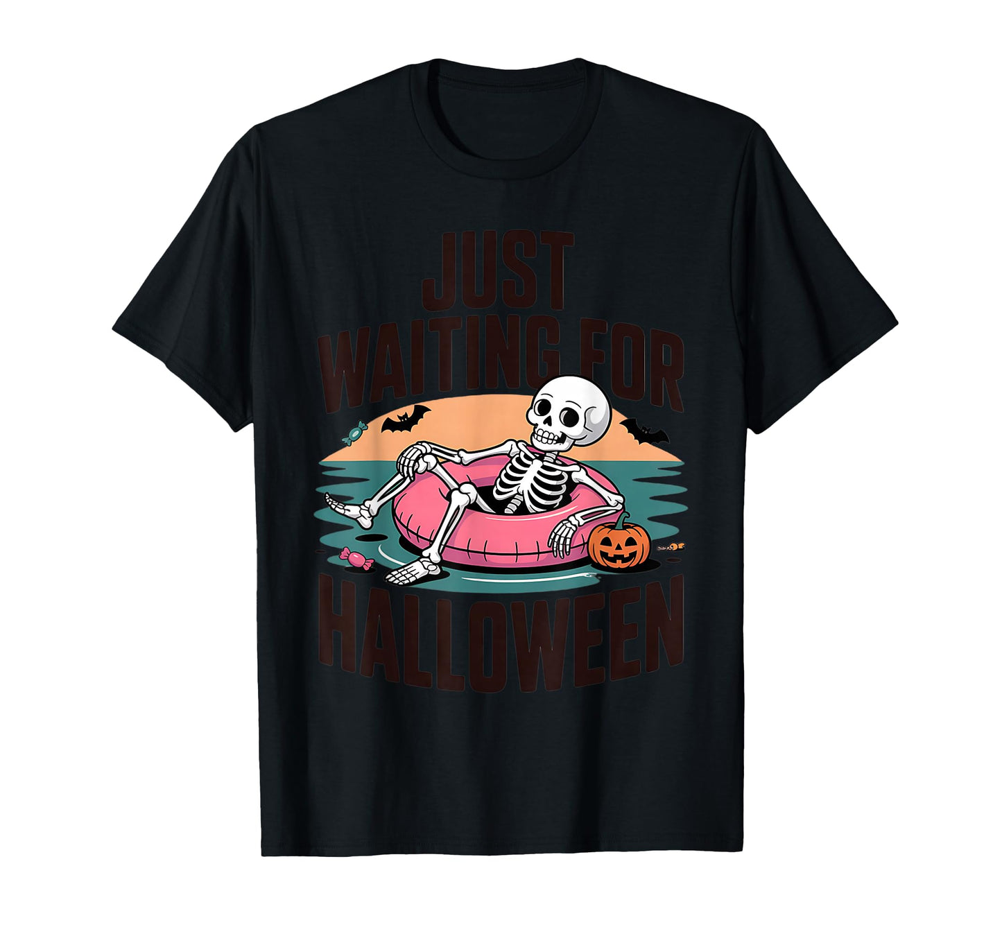 Just Waiting for Halloween Skeleton Fun Costume T-Shirt