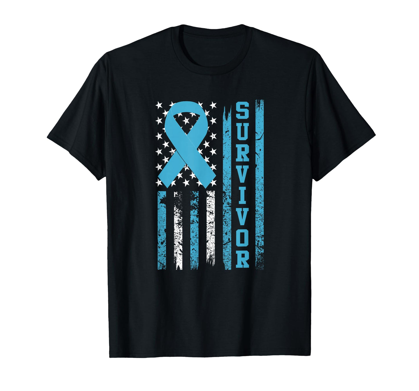Prostate Cancer Survivor T-Shirt - Bold Blue Ribbon Shirt T-Shirt