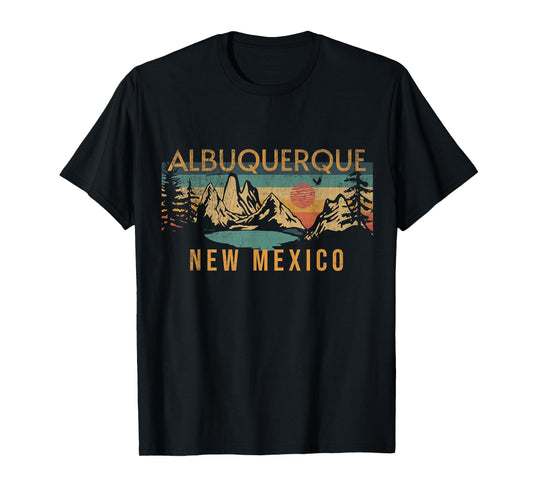 Albuquerque New Mexico USA Outdoor Vintage Albuquerque T-Shirt Blue Crew Neck Short Sleeve Classic Fit Unisex-Adults, Kids S