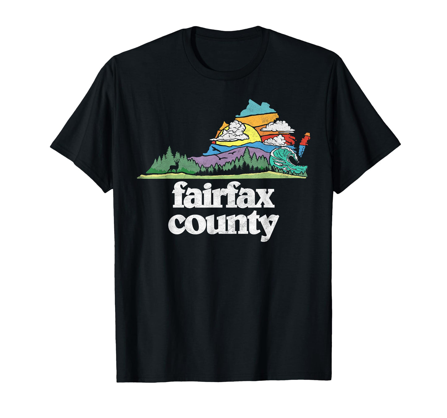 Fairfax County Virginia Outdoors & Nature Lover Retro 80s T-Shirt