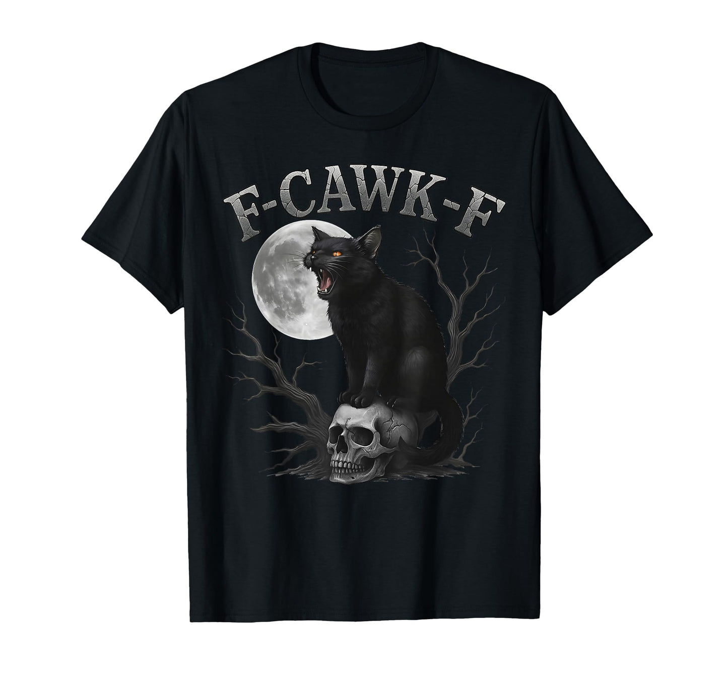 Funny F-Caw-F Black Cat FCAWF Cat Humor T-Shirt