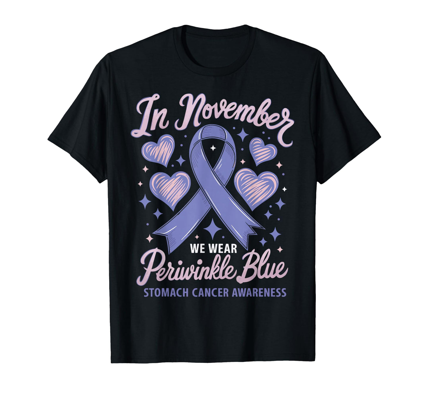 In November We Wear Periwinkle Blue Stomach Cancer Awareness T-Shirt
